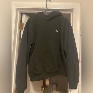 Figs Black Pullover Hoodie with Interior Logo Print
